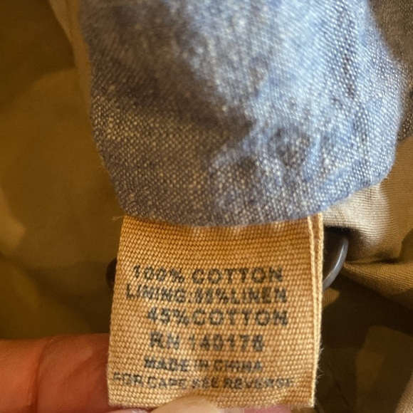 Jeremiah American Legacy Tan cotton lined Blazer flap pockets Mens Size Large L - Picture 8 of 11